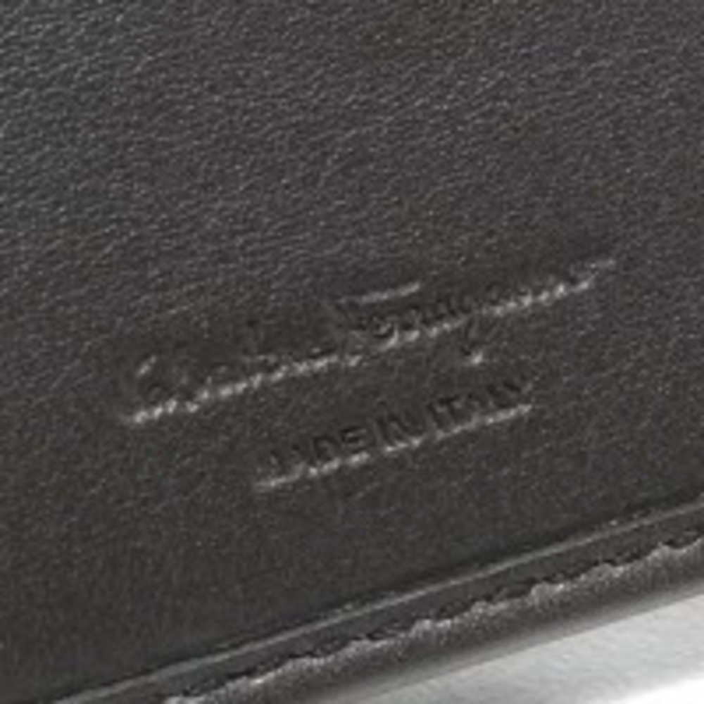 Salvatore Ferragamo Rain Double Gancini Nero Revival Gray Wallet Long Black